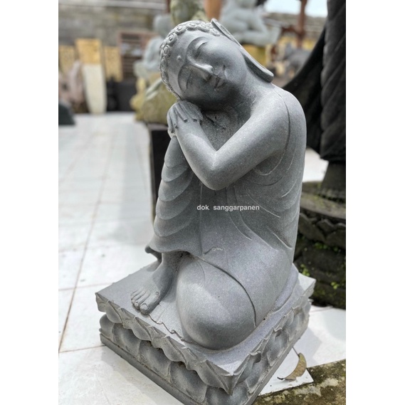 Patung Buddha Batu granit tinggi 80 cm