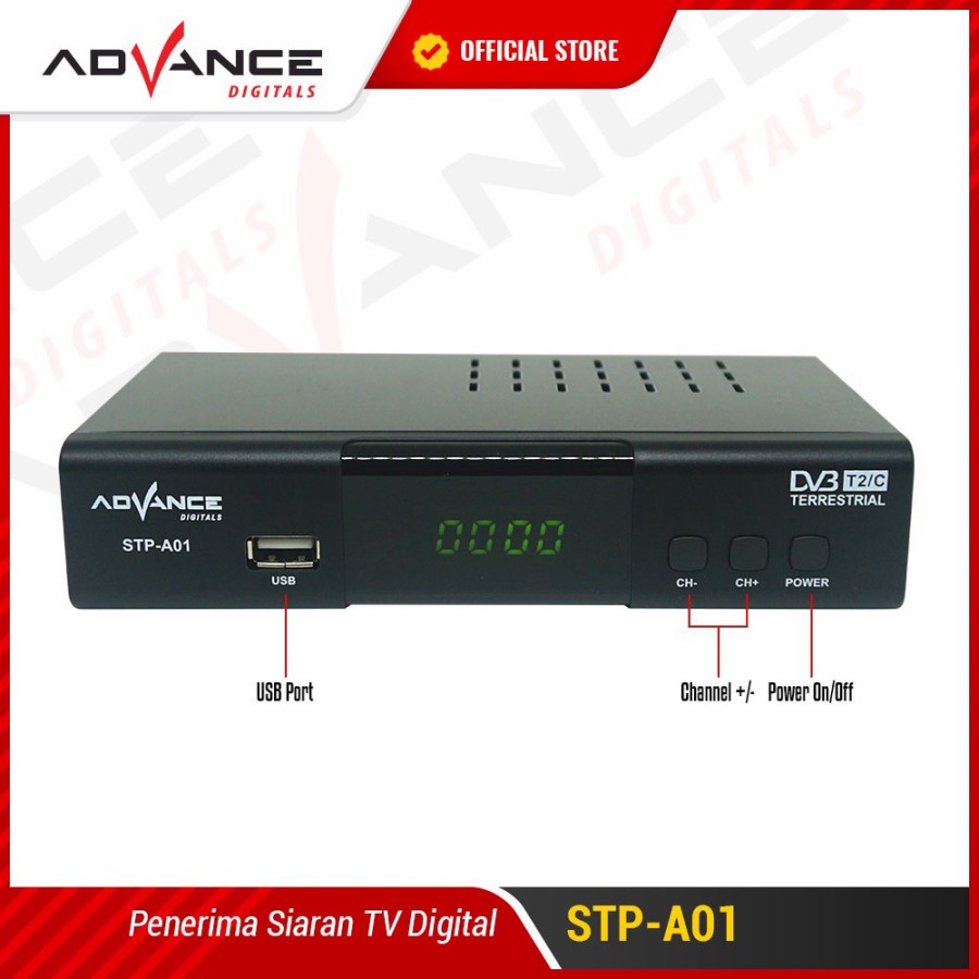 Advance STB Set Top Box TV Digital Receiver Penerima Siaran Full HD/ STB Wifi Bisa Youtube DVB-T2  (Bisa dapet semua channel )