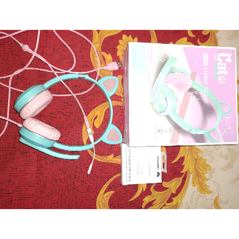 Jack Adaptor Headset USB-C Samsung & Headset Gaming Bentuk Cat