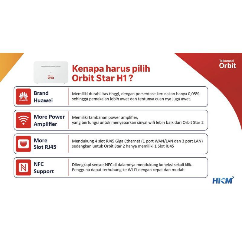 Telkomsel Orbit Star H1 - Home Router Wifi Huawei B311B-853 4G LTE Modem MiFi