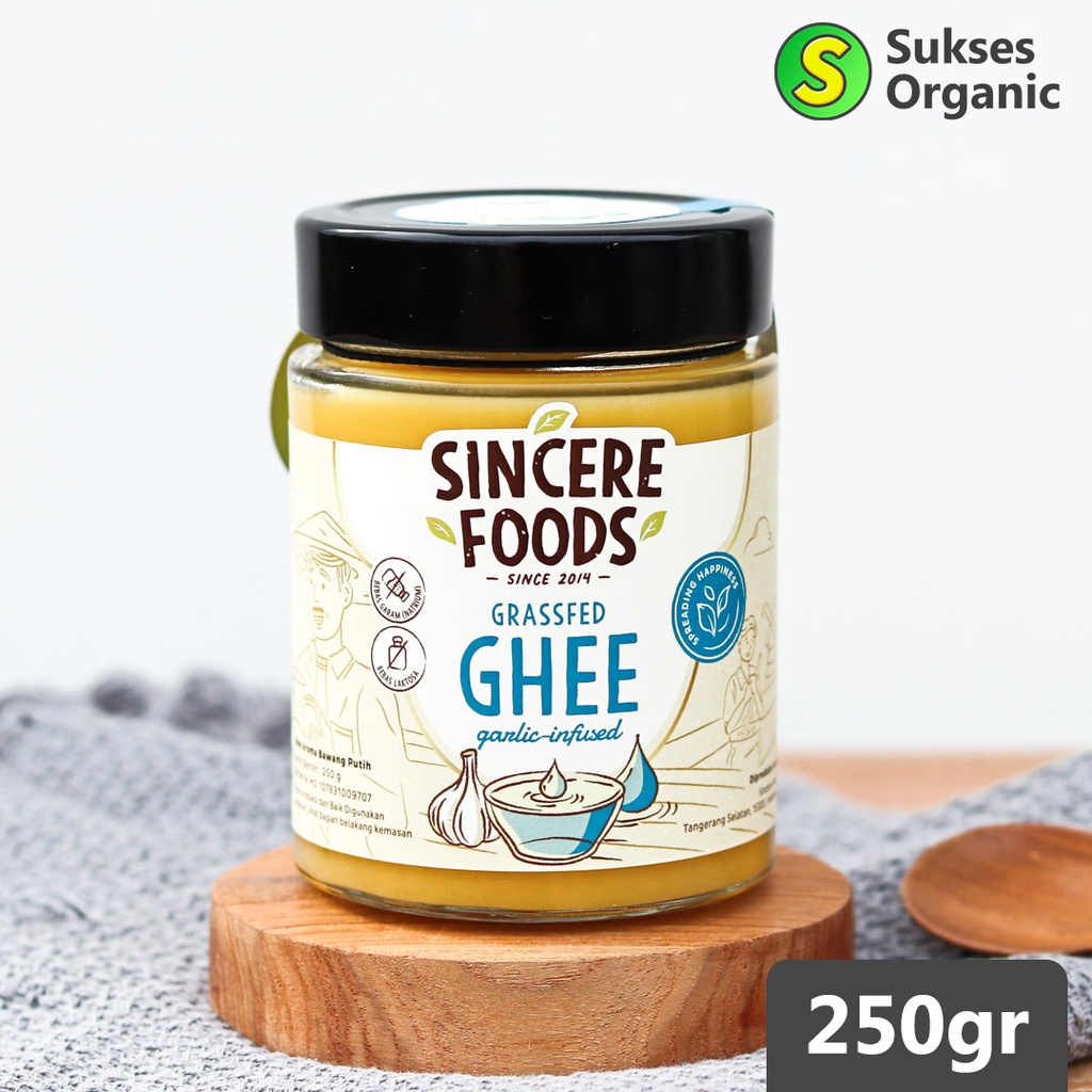 

GHEE BUTTER GARLIC Infused Grassfed Minyak Samin SINCERE FOODS