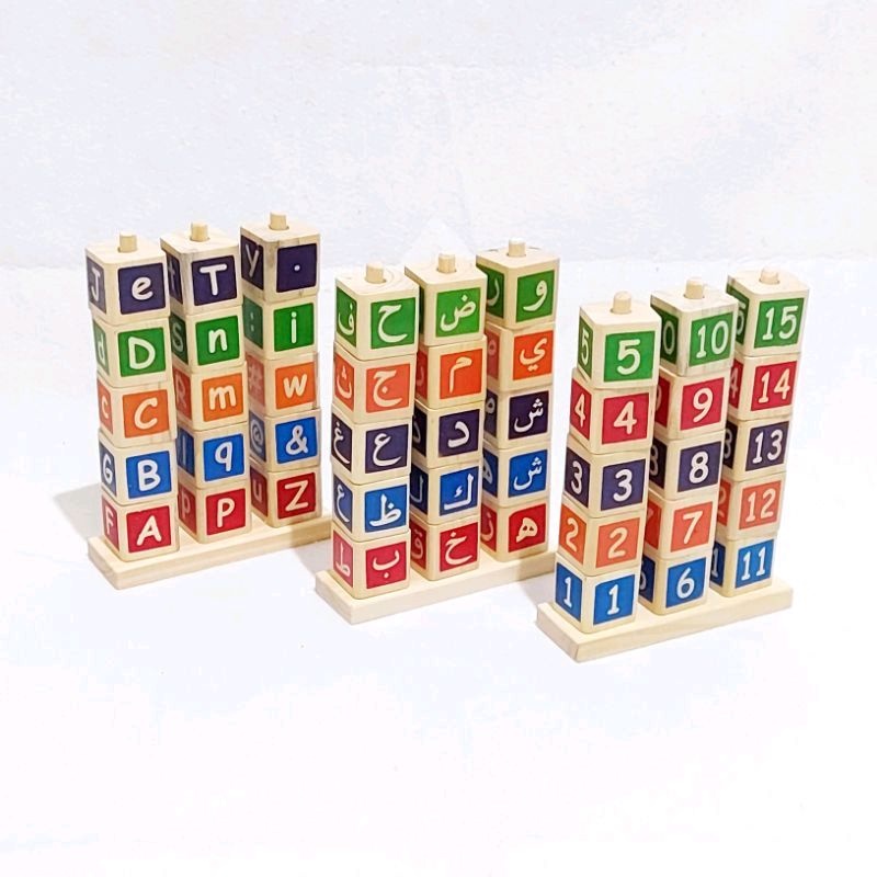 edukasianakpintar_indonesia - Balok huruf - Balok angka - Balok hijaiah - Kubus abjad - kubus angka 