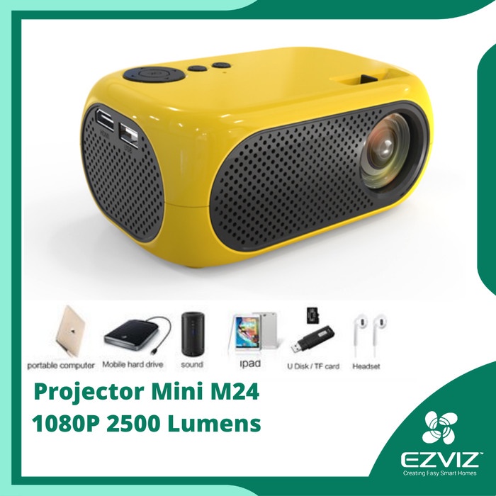 Projector Mini 3D M24 Portable 1080P 1200 Lumens Best Mini Projector