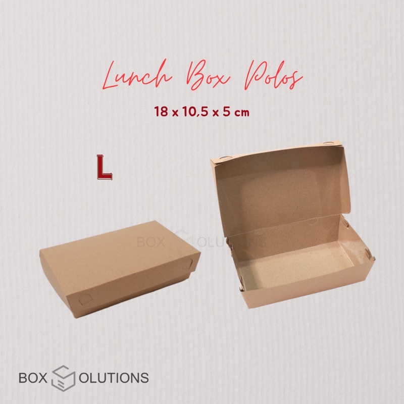 

brown paper lunch box L 18 x 10,5 x 5 cm isi 10 pcs (LAMINASI) - ANTI MINYAK