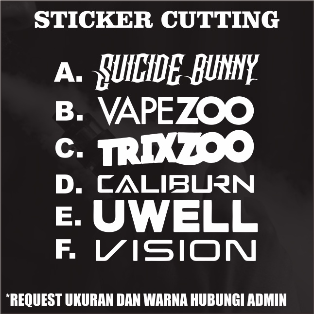 Stiker/Sticker Merk Vapoor Cutting