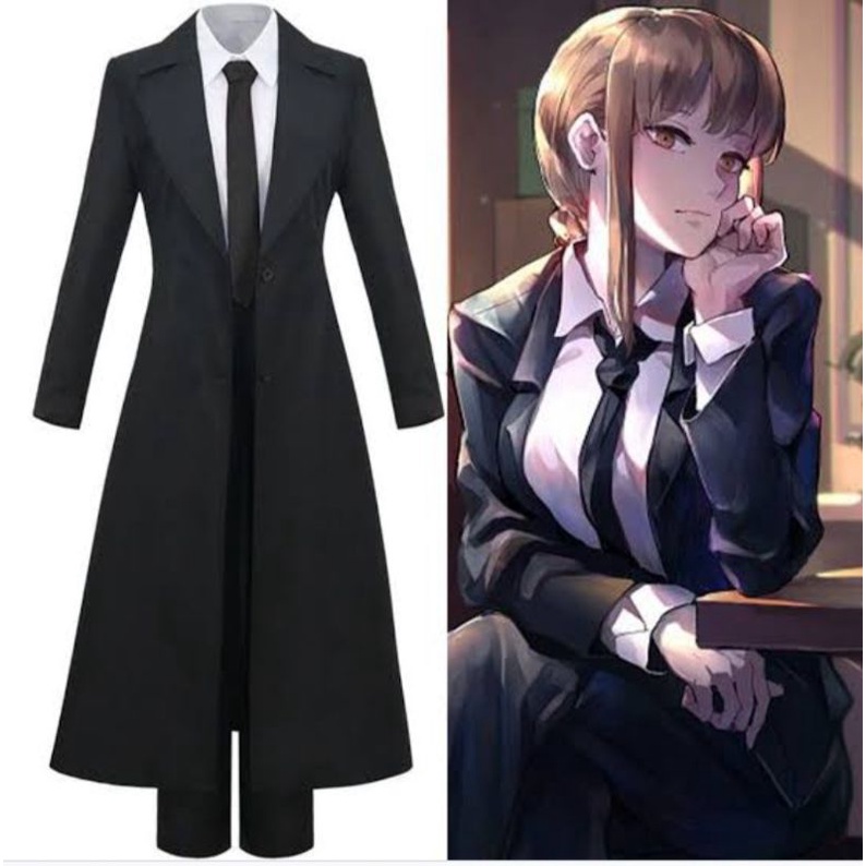 Kostum Karakter Anime Hitam untuk Pria Wanita Baju Cosplay Lengan Panjang Celana Panjang