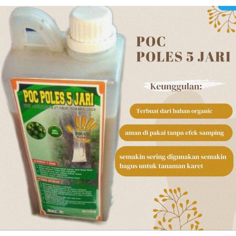 Poles 5 Lima Jari 1000 ml Vitamin Penambah Perangsang Getah Karet Alami Organik