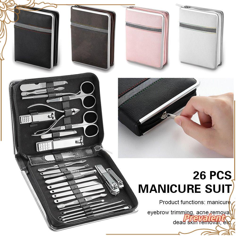 Preva 26pcs 26pcs Manicure Suit New Stainless Steel Alat Perawatan Kaki Toe Forceps Gunting Manicure Gunting Kuku