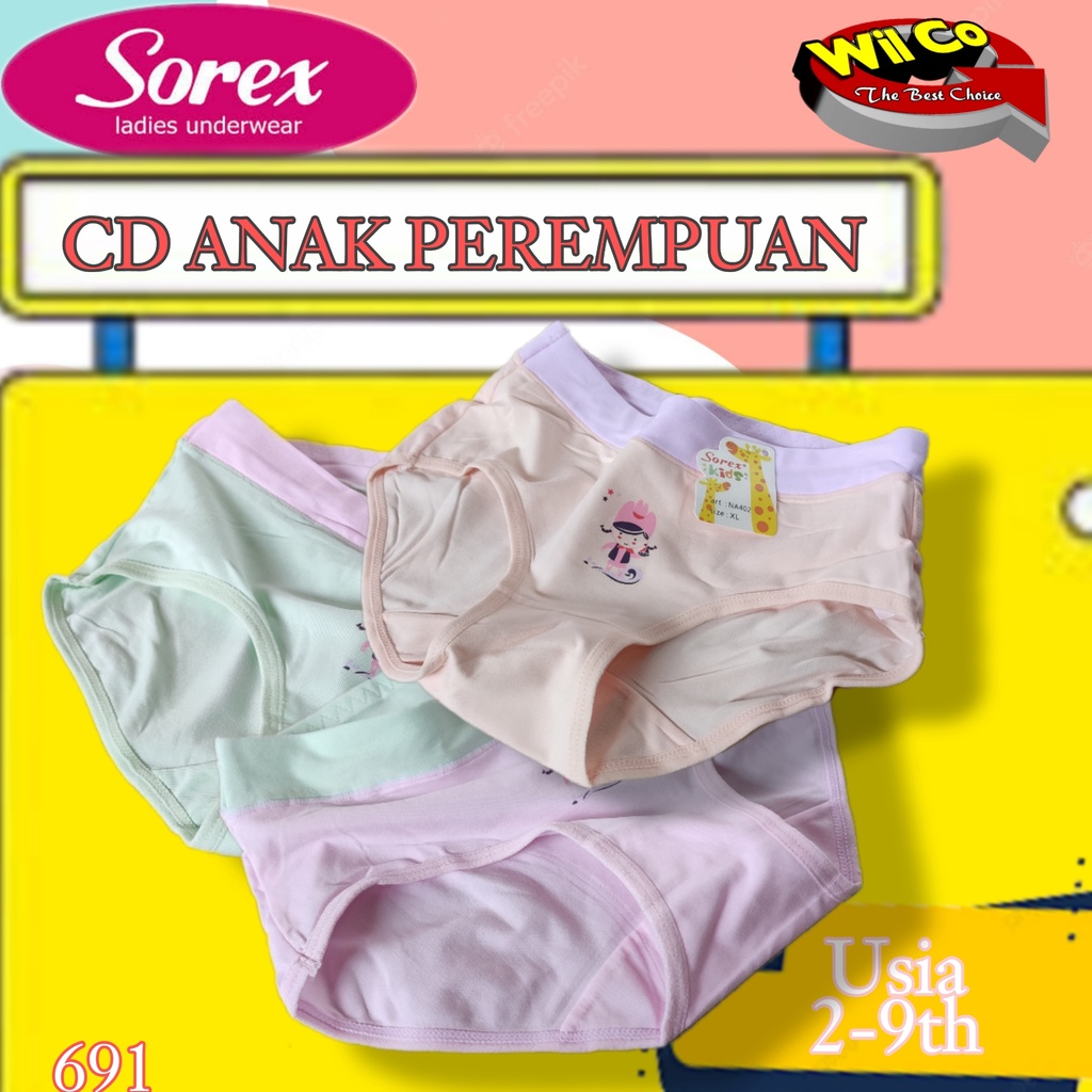 K691 - CELANA DALAM ANAK WANITA SOREX SIZE M - XL HARGA PER 1 PCS