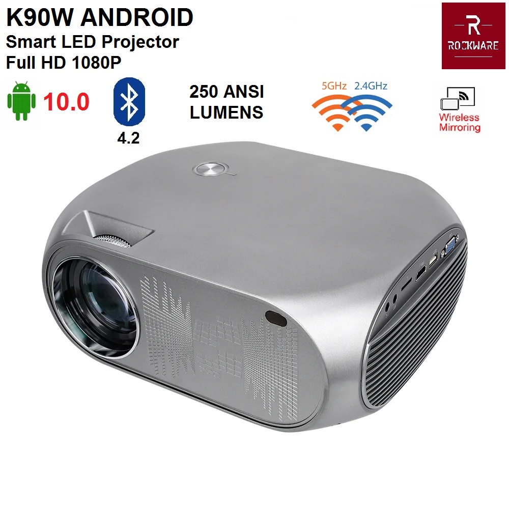 AKN88 - ROCKWARE K90W Proyektor Android LED 1080P 240 ANSI Alt Cheerlux C5 C9