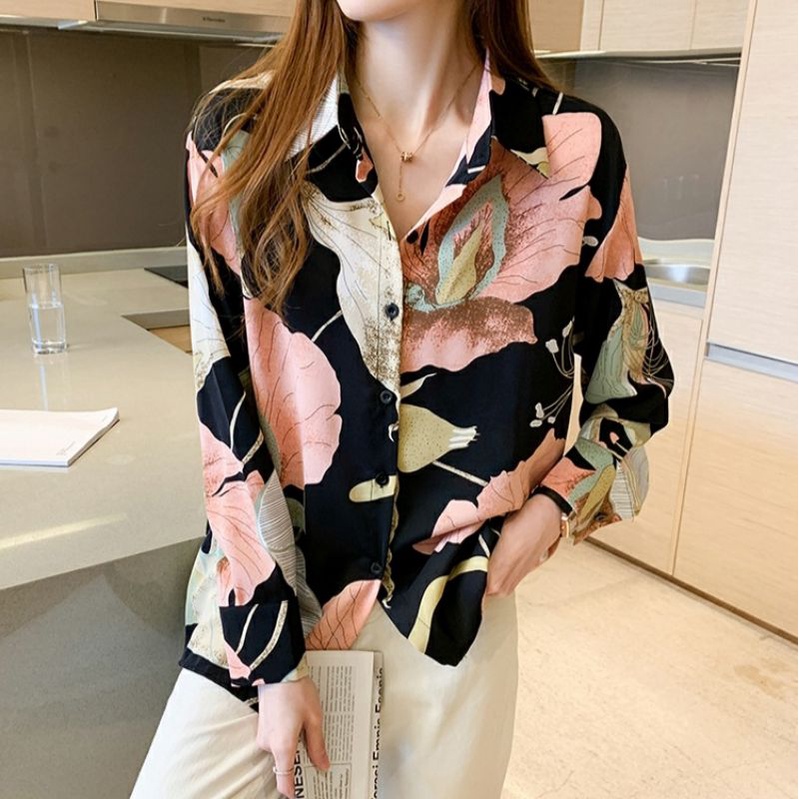 MDLV ~ 7848# Fransella Floral Shirt Kemeja Bunga Import