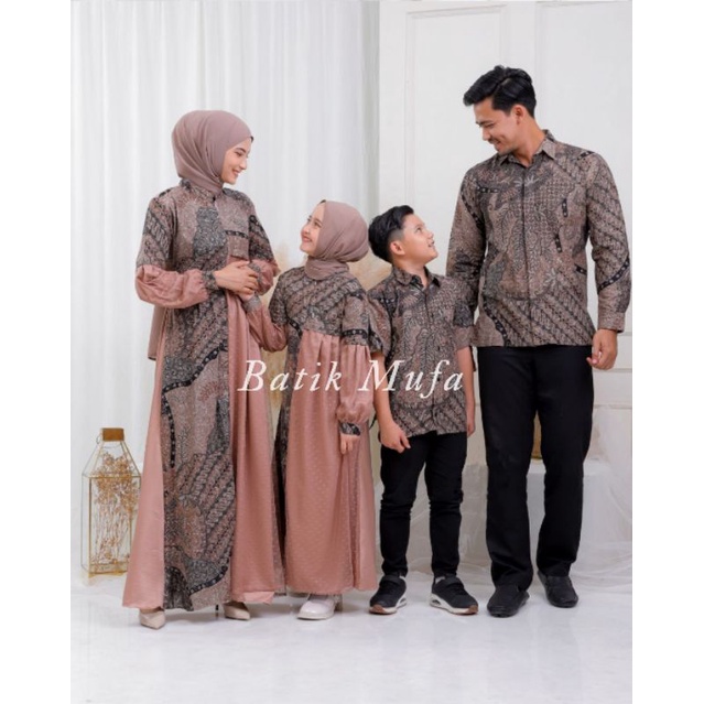COUPLE KELUARGA GAMIS AYRA GOWN WARNA SAGE / BROWNIE / MAUVE | GAMIS LEBARAN
