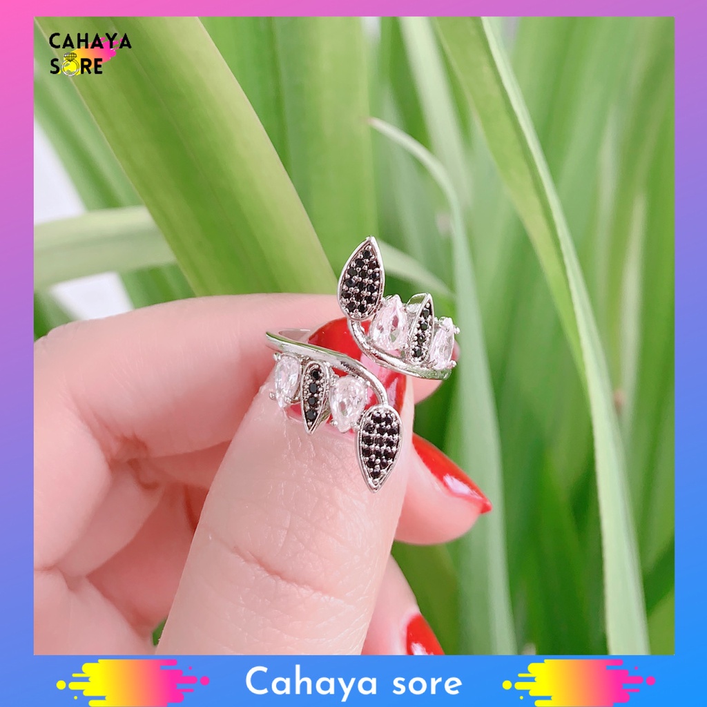 Cincin Xuping Silver Cincin Dewasa Model Permata Bunga CD61