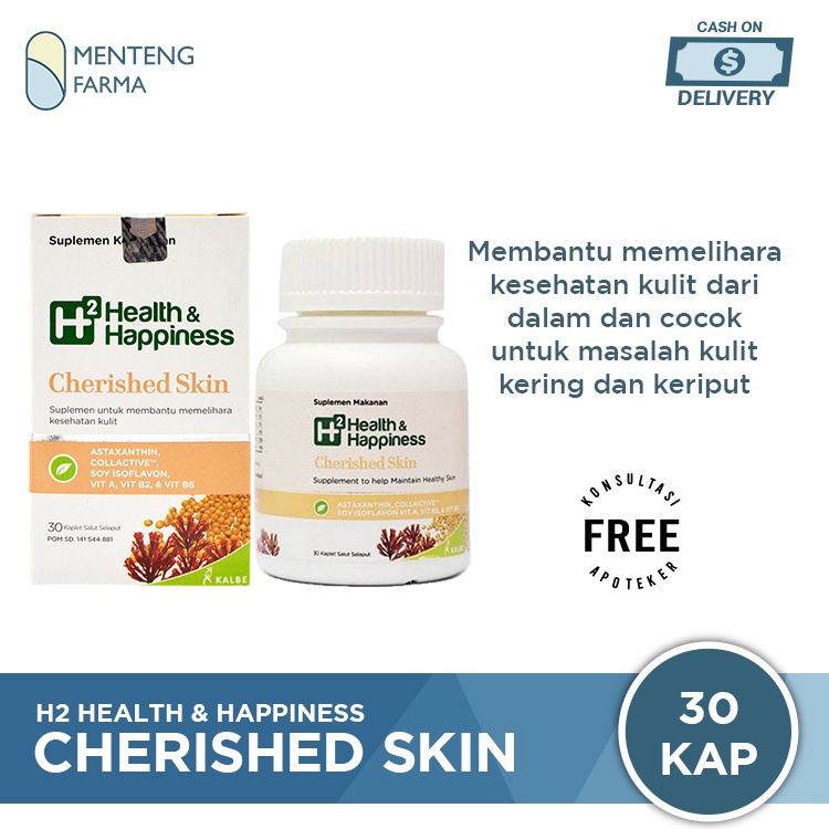 H2 Cherished Skin 30 Kaplet - Suplemen Kesehatan Kulit Kering dan Keriput