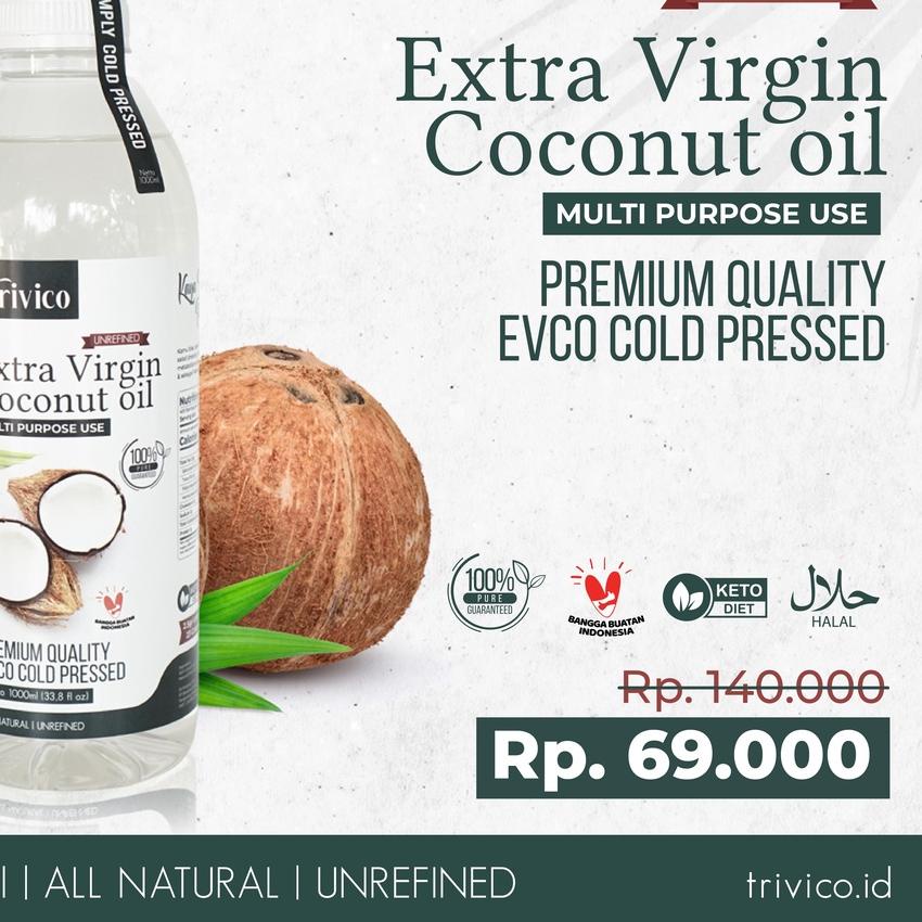 

ORD♚ TRIVICO VCO PREMIUM / EVCO Virgin Coconut OIL 1 LITER / MINYAK KELAPA MURNI 100% / COCONUT OIL - 1LITER 1000ML Harga Murah