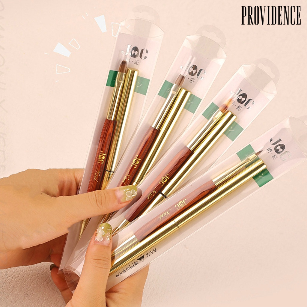 Providence Pena Kuku Kuningan Pen Barel Bulu Lembut Dan Elastis Desain Kepala Ganda Rosewood Tubuh Penggunaan Ganda DIY Kuku Berlaku Lancar Nail Art Pena Pena Pena Pena Pena Manicure Tools