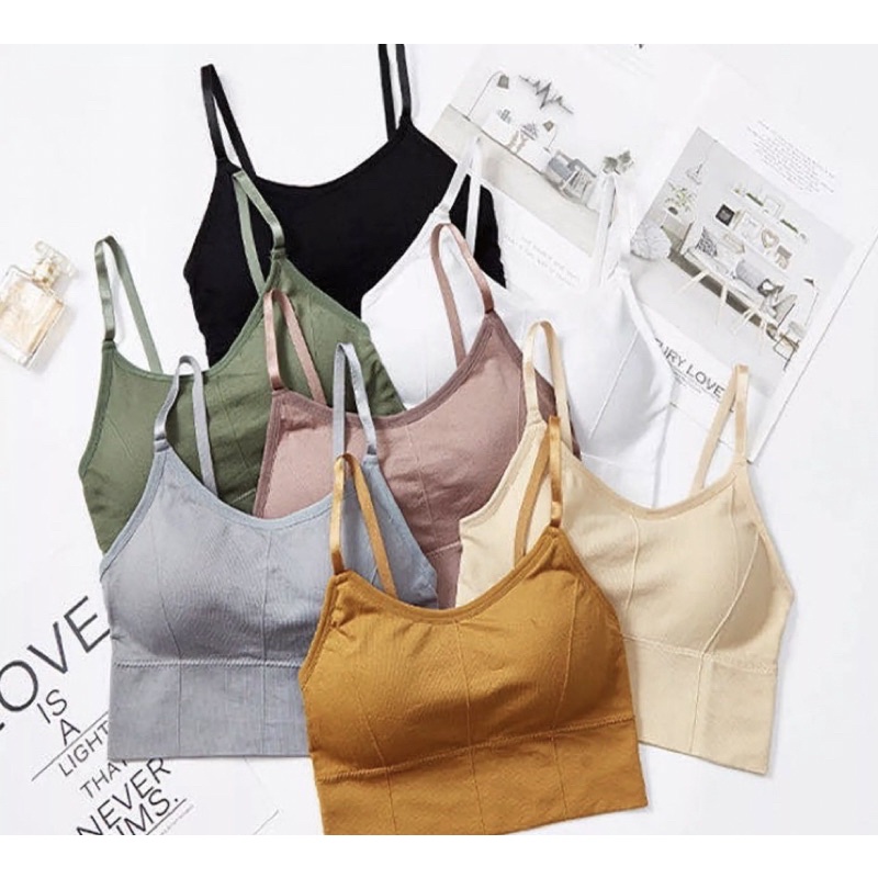 Sport Bra Wanita Tank Top Seamless Tanpa Kawat Elastis Sexy dengan Busa Kualitas Impor 636 TERMURAH 