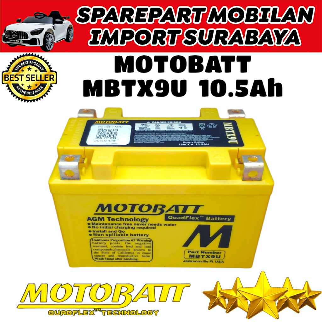 JAMINAN GARANSI MOTOBATT MBTX9U SEPEDA MOTOR NINJA ZX-6R NINJA 250 FI PIAGGIO ZIP PULSAR 200 NS MTX7A YTX9