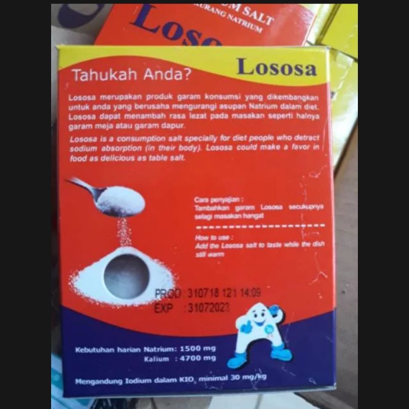 LOSOSA 250 GRAM - Garam Sehat untuk Masak - Garam Rendah Natrium - Garam Rendah Sodium - Mencegah dan Mengendalikan Hipertensi