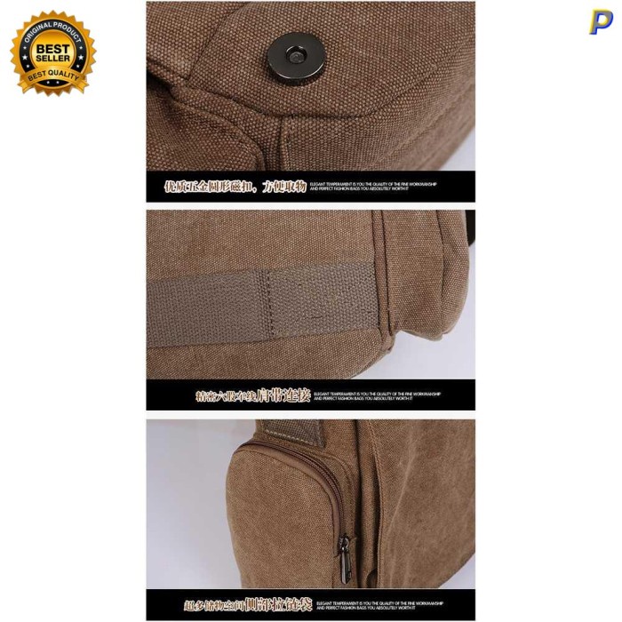 Di Obral Tas Selempang Slempang Kain Kanvas Pria Messenger Bag Canvas Printing