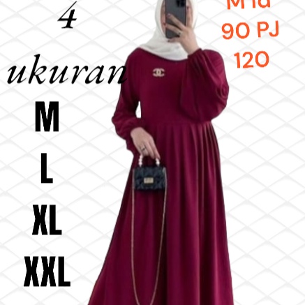 gamis dewasa +anak bahan crinkel air flow fre bros 4 ukuran helen