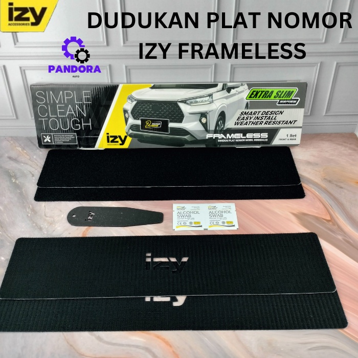 BREKET DUDUKAN COVER PLAT NOMOR MOBIL IZY EXTRA SLIM FRAMELESS PLATE (NON AKRILIK)