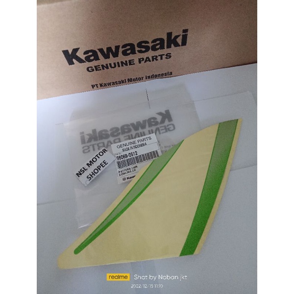 STIKER FAIRING KIRI NINJA RR HIJAU 150 2010-2011 ORI KAWASAKI A