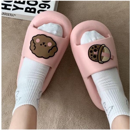 S1053 Sandal Model Doggy / Sandal Imut Motif Boba / Sandal Lucu Wanita / Sandal Rumah Empuk / Sandal Fashion