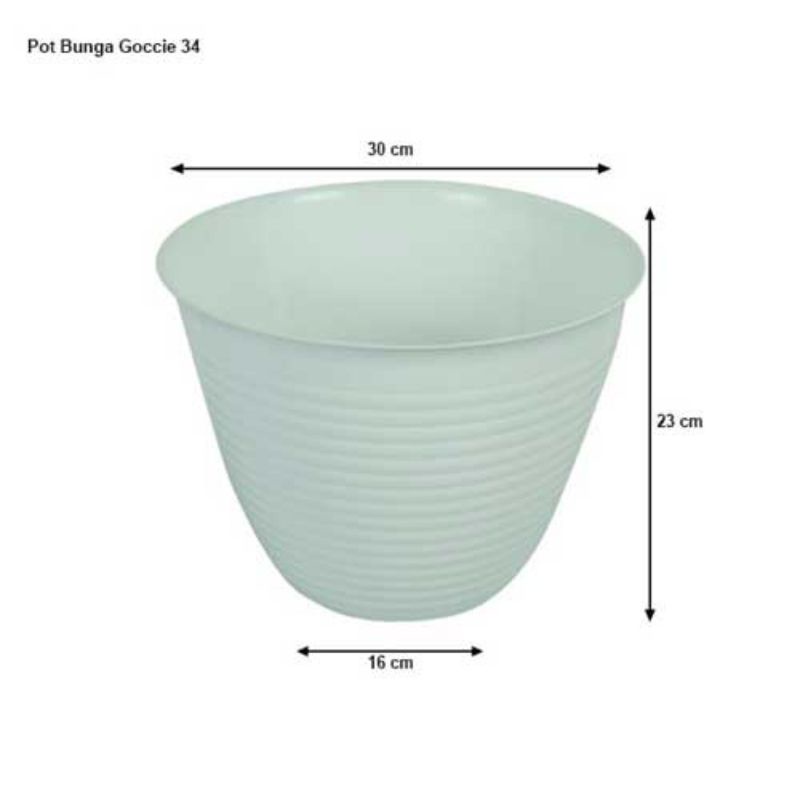 Pot bunga goccie 34 putih / pot tawon jumbo 34