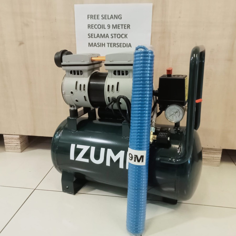 IZUMI OL 1024 KOMPRESOR ANGIN 24L AIR COMPRESSOR 1HP & SELANG RECOIL