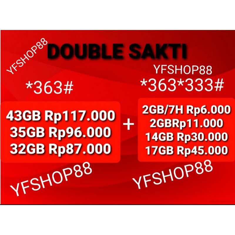 KARTU PERDANA DOUBLE  SAKTI 43GB + 2GB LOOP/AS TELKOMSEL