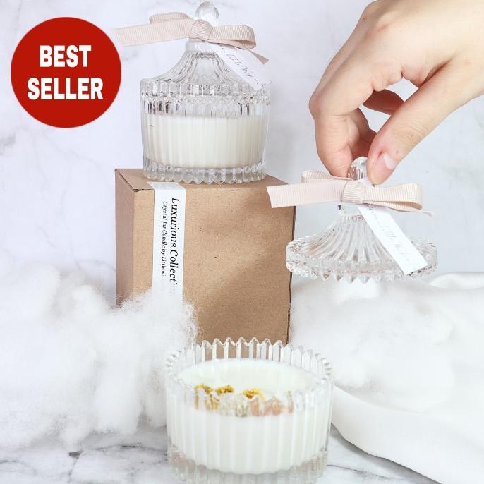 Crystal Jar Premium Scented Candle/Lilin Aromaterapi Souvenir Wedding