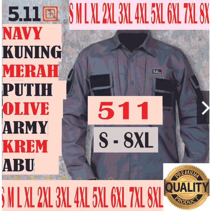 KEMEJA TACTICAL 511 TANGAN PANJANG BAJU PDL LAPANGAN BIG SIZE JUMBO