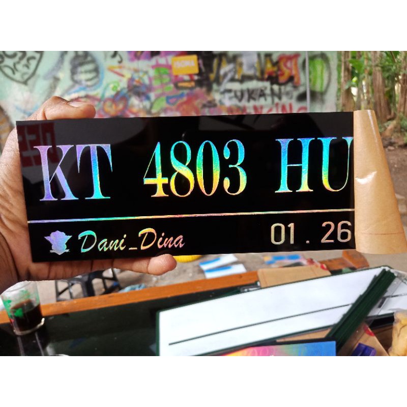 PLAT NOMOR HOLOGRAM BAUT TANAM ( 1 ) SATUAN