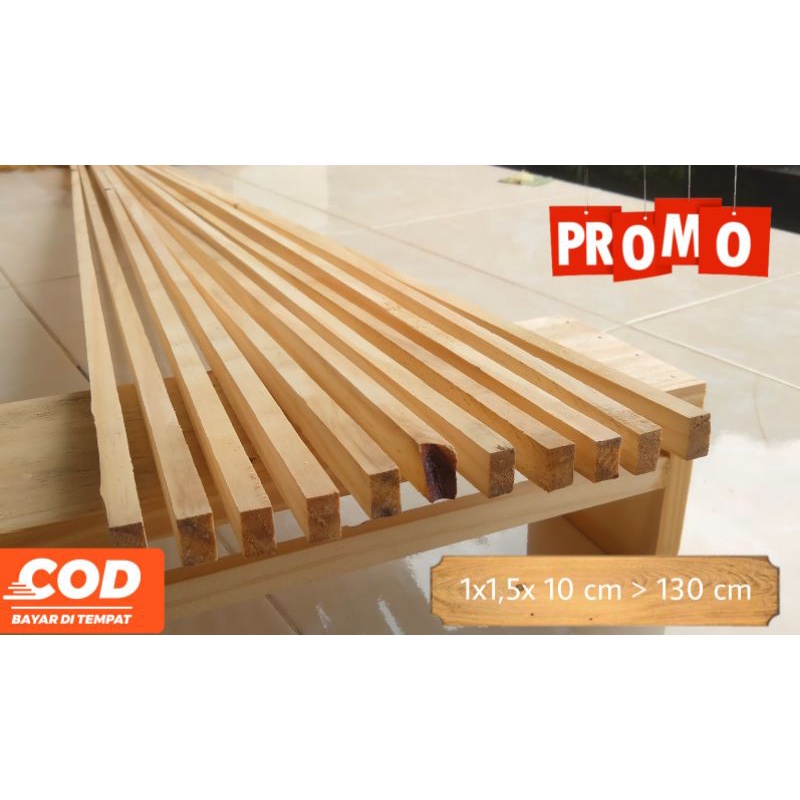 [PROMO] Lis Kayu Jati Belanda pilihan ex Palet Halus untuk kerajinan , ukuran (1x1,5x Panjang 10>120