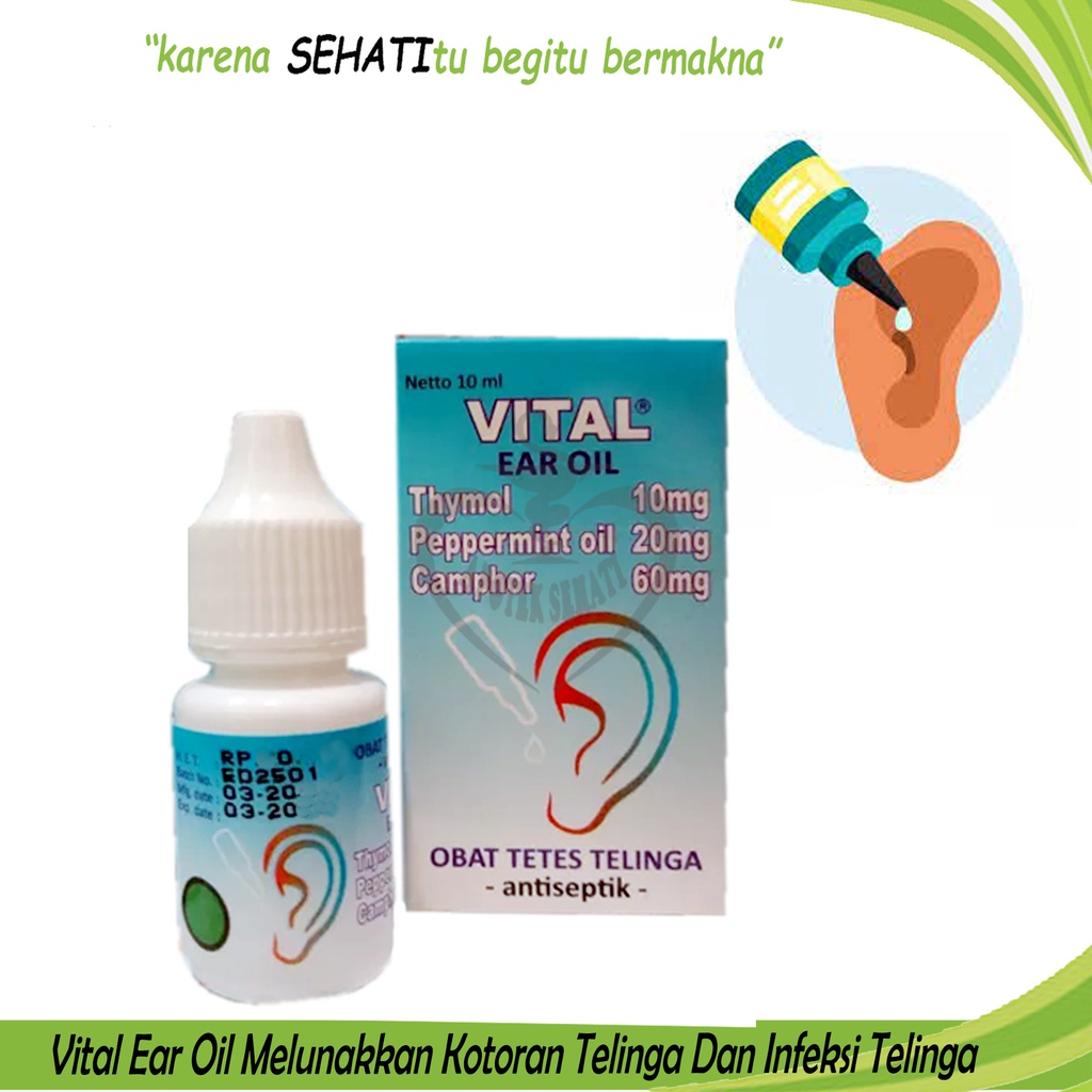 Vital Ear Oil Obat Tetes Telinga 10ml Kotoran Keras