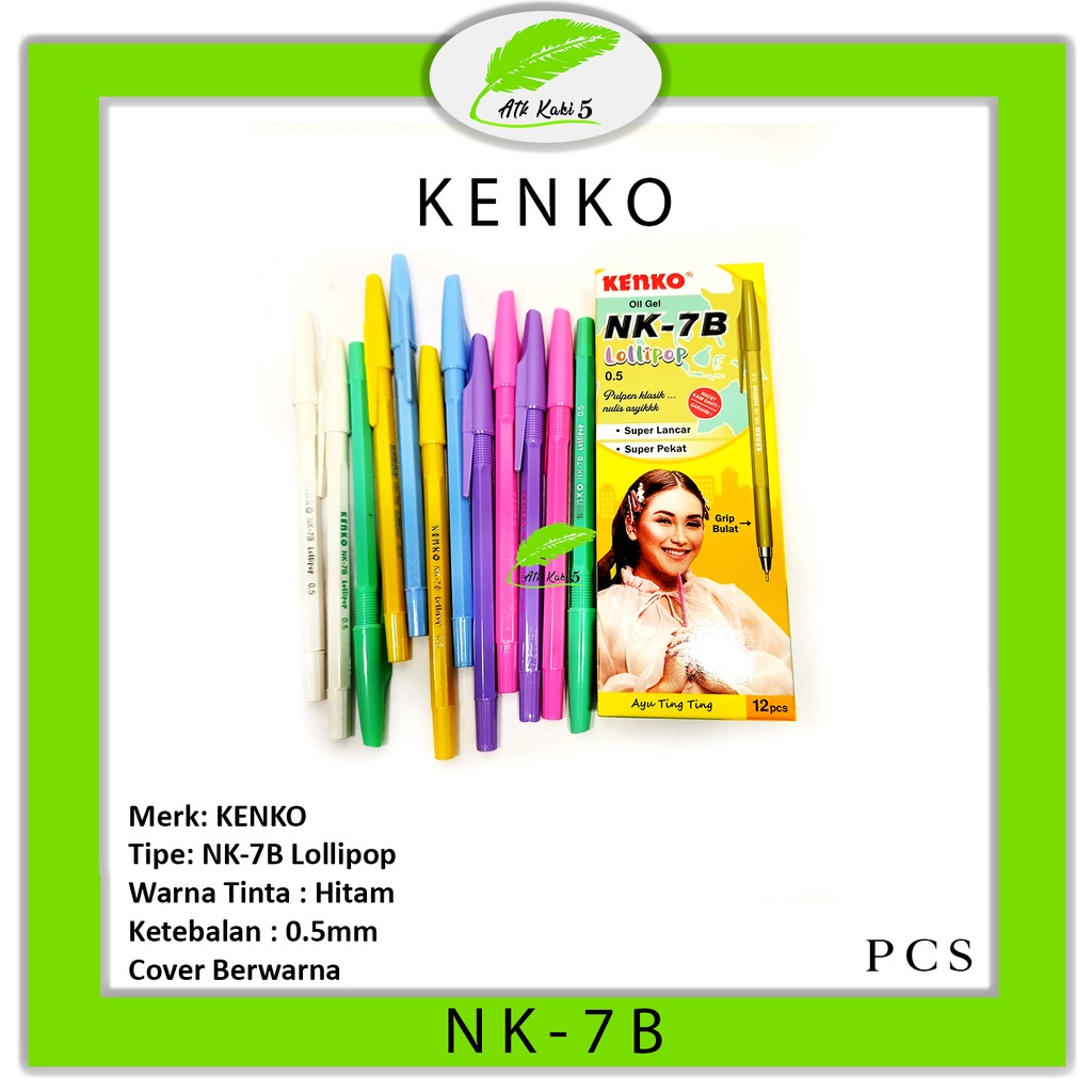 

KENKO - Pulpen Oil Gel Pen NK-7B Lollipop 0.5mm - Pcs