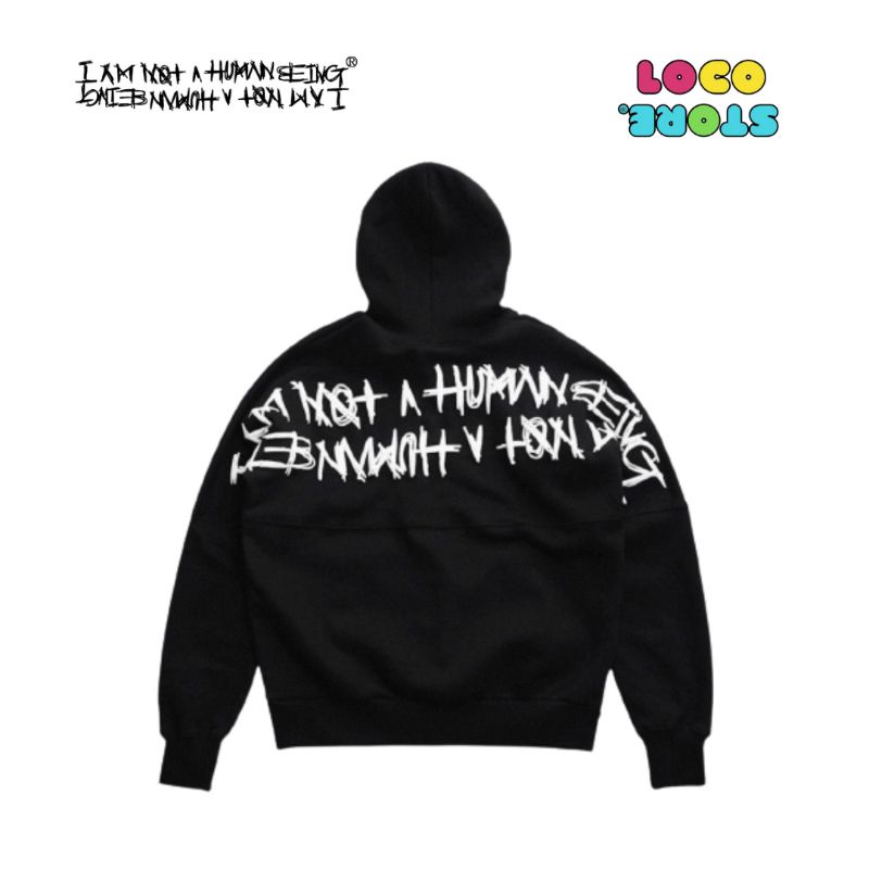 Hoodie I'm Not A Human Being Iconic Backprint Logo