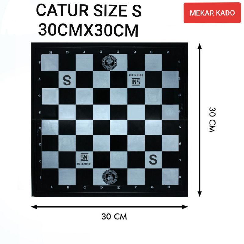 Papan Catur Lipat Plastik/Folding Chess Board catur ukuran S M L XL