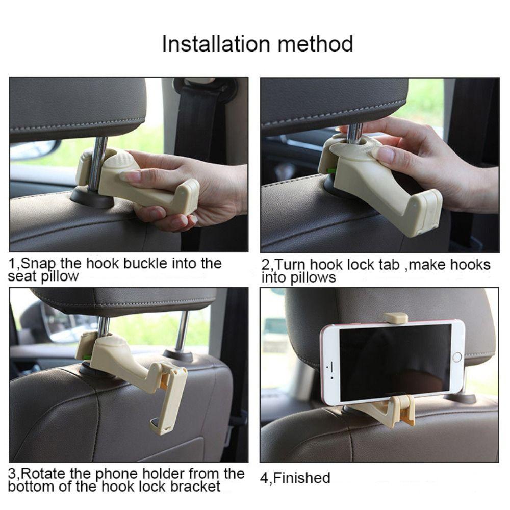 Agustinina Bracket Kursi Mobil Universal Two-in-one Foldble Clips Auto Decor Aksesoris Gantungan Punggung Kursi Interior Mobil Headrest Hook