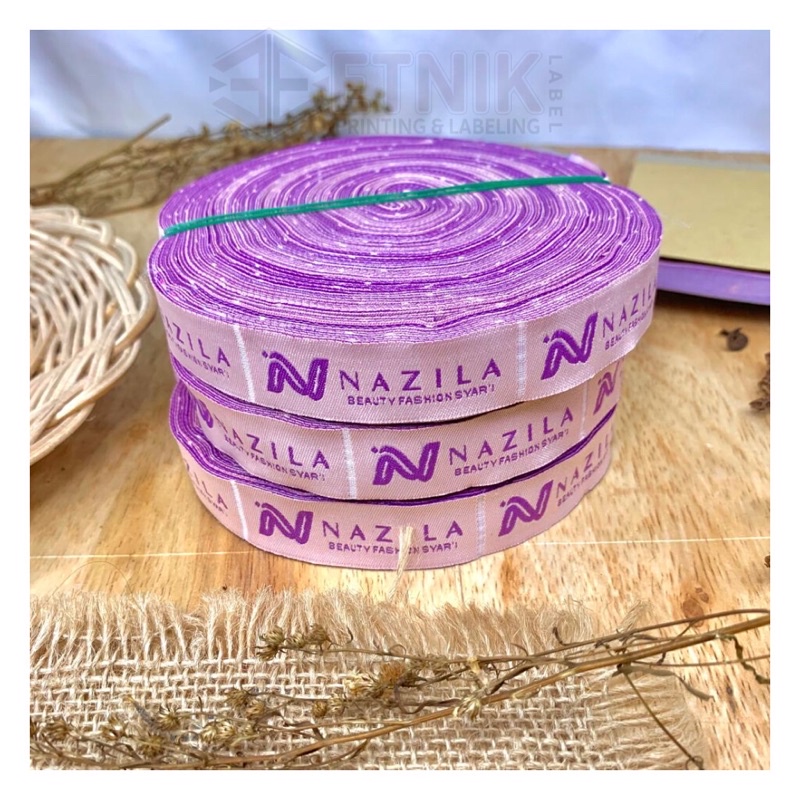 

(2,5x4 cm) Woven bordir woven damask label baju label nama label merek label woven