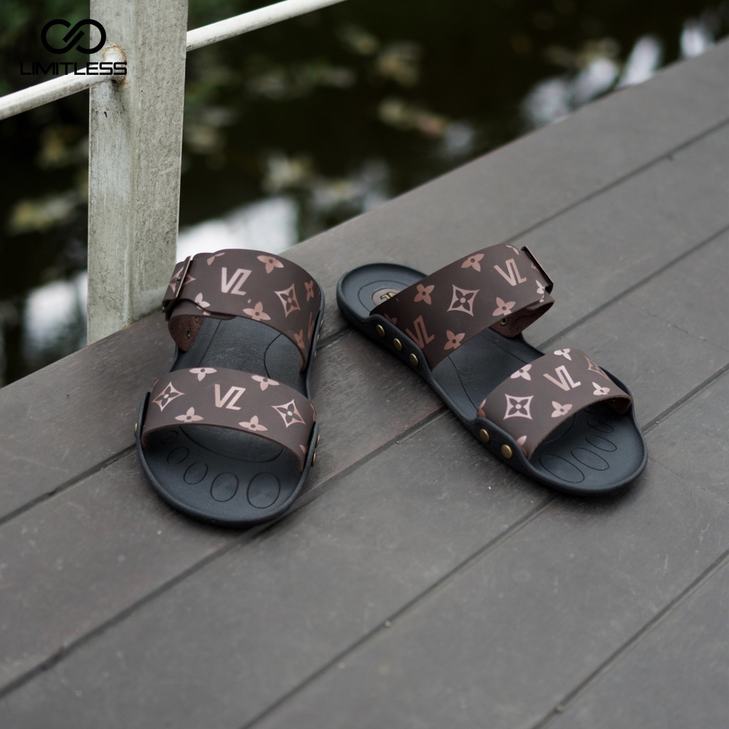 Sandal Selop Premium Casual Fashionable Sendal Slop Cowok Kekinian Ringan Sandal Slip On Pria Terbaru