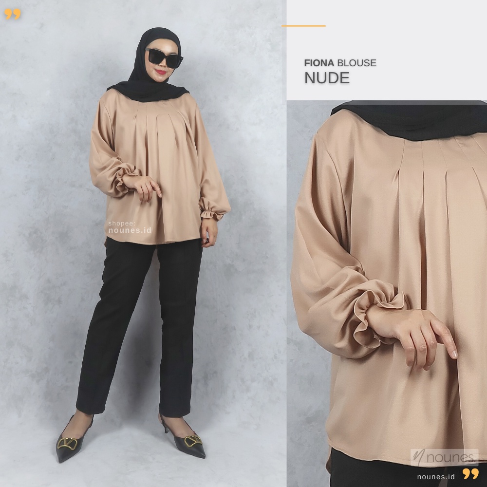 Nounes Fiona Pleated Plain Blouse LD 115