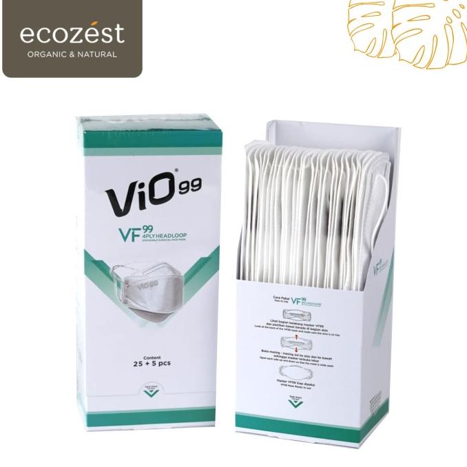 Masker Vio Headloop VF 99 Medis Premium 4 ply isi 30 pcs filtrasi 99% t-ecozest Segera Dapatkan