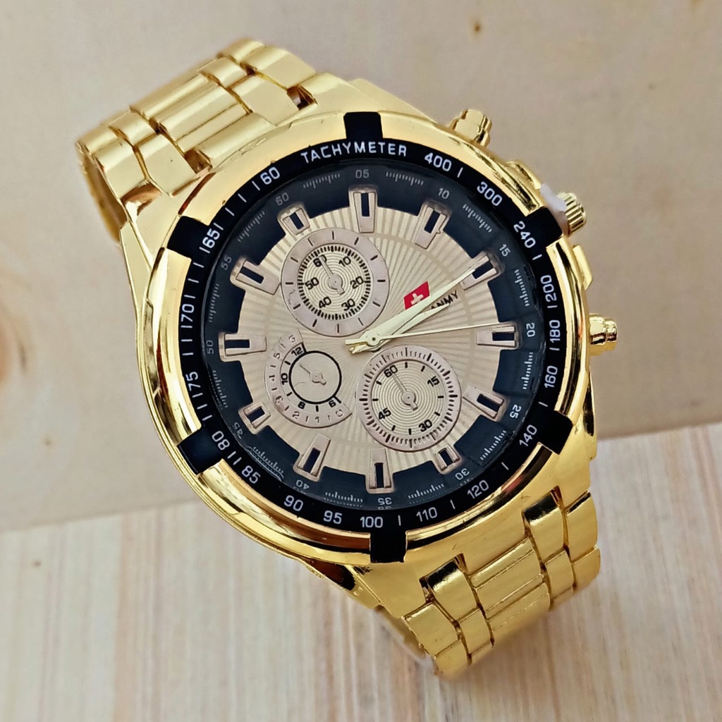 JAM TANGAN PRIA WARNA GOLD/EMAS JAM TANGAN PRIA RANTAI GOLD