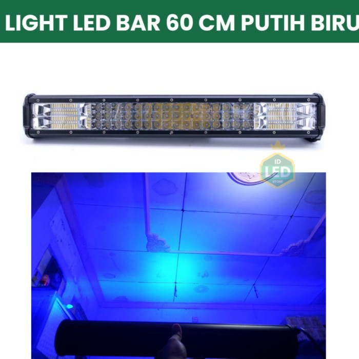 LAMPU BAR LED BAR LIGHT BAR PANJANG 105 CM DAN 50 CM PUTIH BIRU 5 MODE