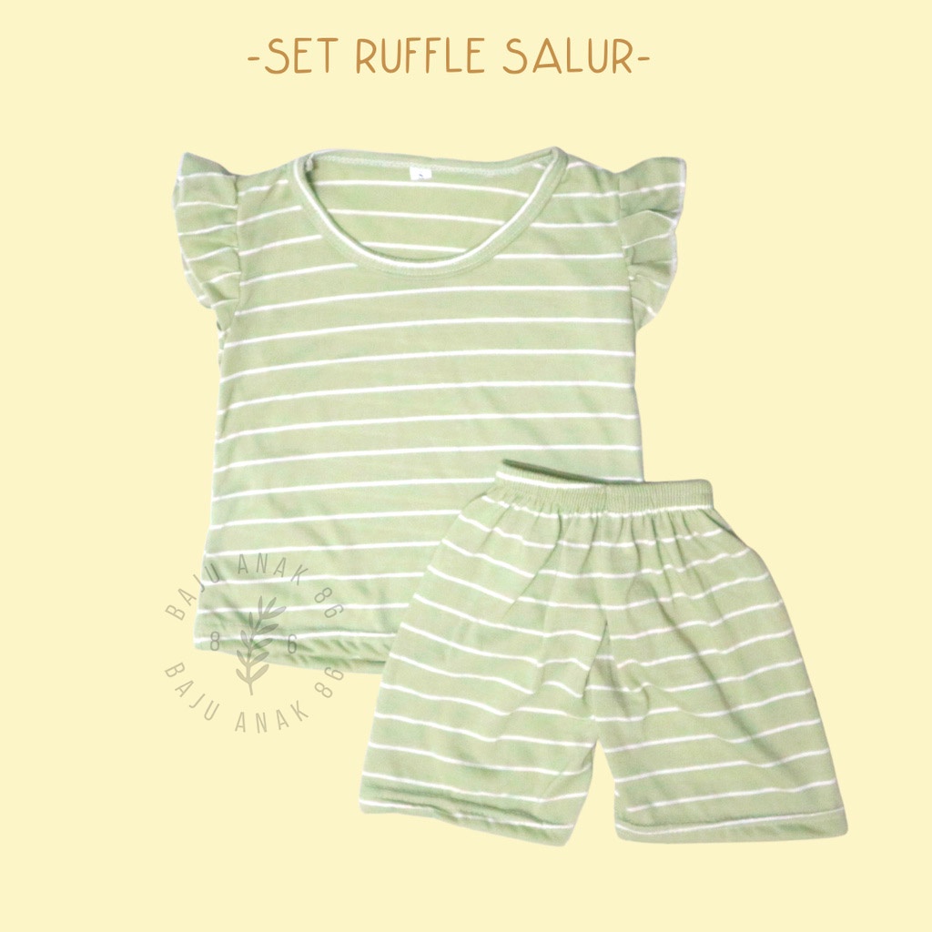 Baju Setelan Anak Ruffle Salur - 022.4770