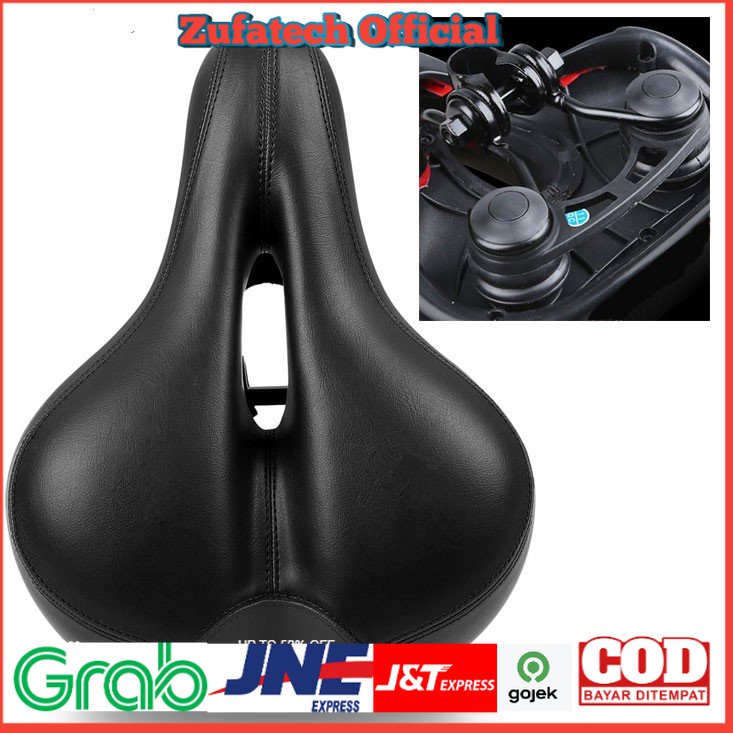 WEST BIKING Sadel Sepeda Bike Saddle Leather Model Absorber Ball - Black