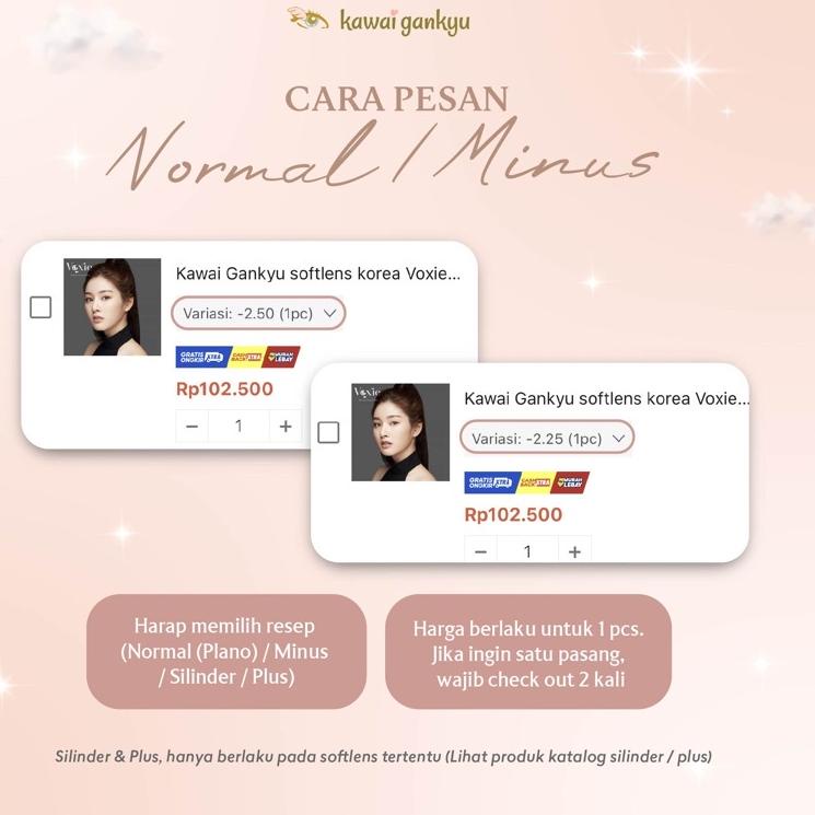 Paket Diskon Kawai Gankyu softlens Princess ellena hazel (1botol)