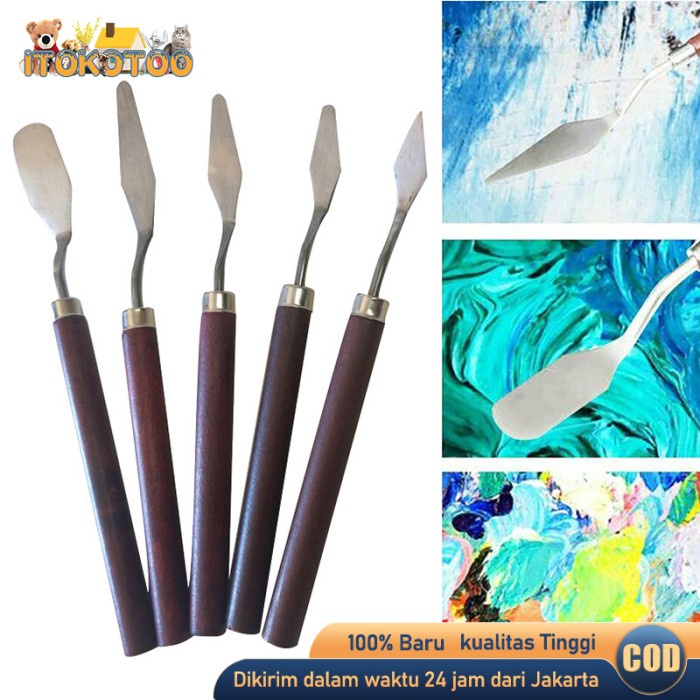 

Art 5Pcs Palete Knife Pallete Set Pisau Palet Stainless Painting Knife